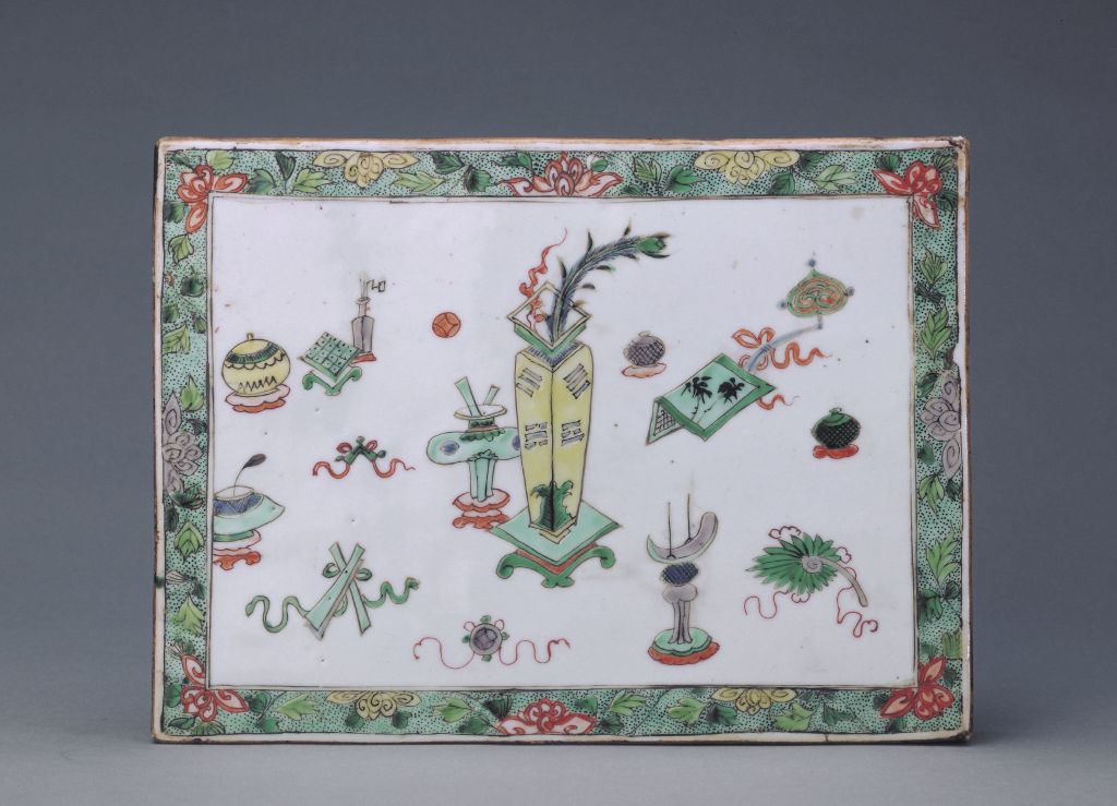 图片[2]-Colorful figure rectangular porcelain plate-China Archive